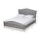 Baxton Studio Felisa Grey Upholstered and Button Tufted King Size Platform Bed 156-9509 - alternate 2